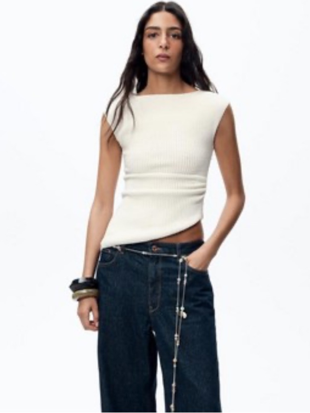 Zara Asymmetrical Knit Top